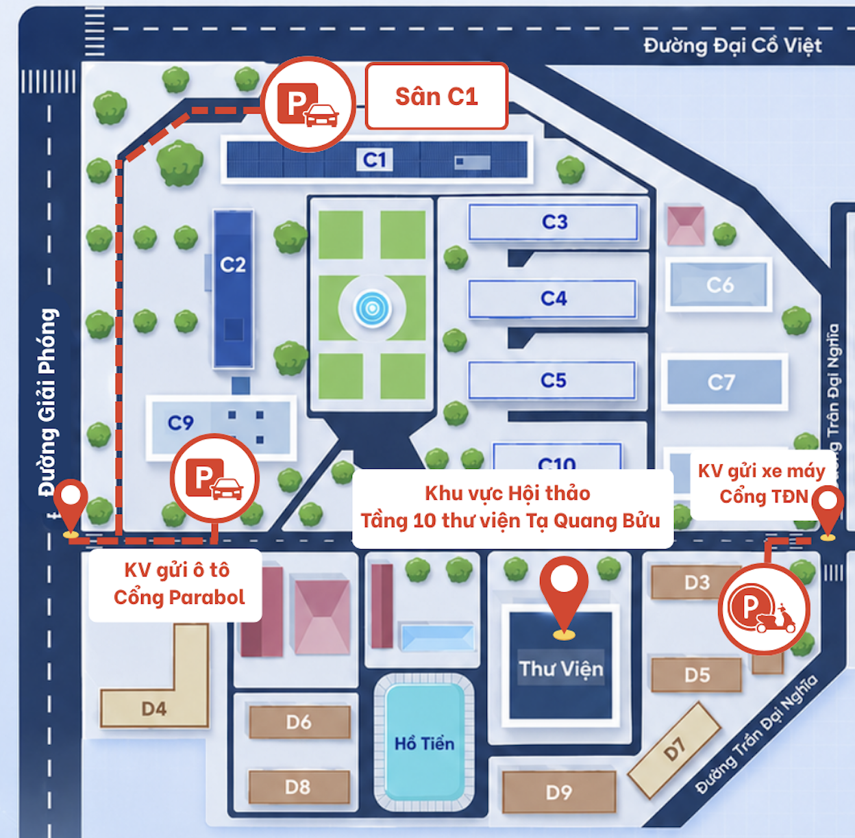Hướng dẫn địa điểm Đại học Bách khoa Hà Nội